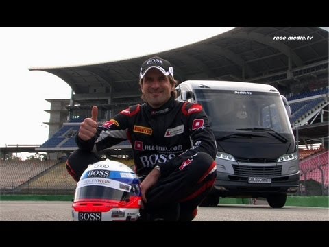 FIA GT1 Weltmeister 2012 Markus Winkelhock testet hydropneumatisches Fahrwerk von Goldschmitt