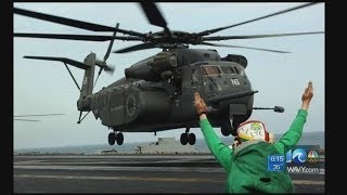 Anita Blanton reports on ongoing search for missing crewmember after helicopter crash