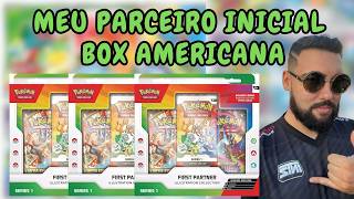 Fisrt Partner Abrindo 3 box americana de parceiro inicial Pokemon Tcg