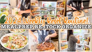 NEW ✨ WEEKLY RESET ROUTINE 2024 | FRIDGE RESTOCK CLEAN & ORGANIZE + MEAL PREP | SELLE DESHIRO