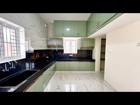 Green Green Modular Kitchen Design 💚💚💚 10x16feet Kitchen with Separate Store Room