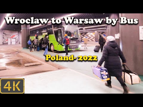 Wroclaw para Varsóvia de ônibus - Polônia - 2022- 4K 🇵🇱