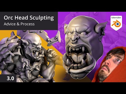 Orc Head Sculpting Advice & Process Timelapse - Blender 3