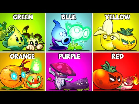 PvZ2 - 6 COLOR Plant Teams Battlez - Which Plant Team is Best ?