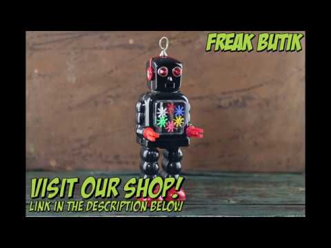 Funny sheet metal high wheel robot black!!! Blechroboter Freak Butik