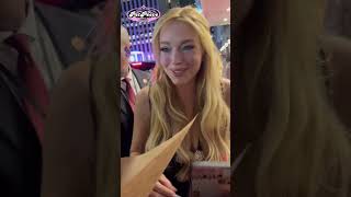 241119 Lindsay Lohan meets fans at Our Little Secret Movie Premiere in NY