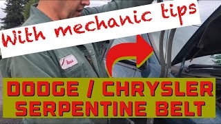 Serpentine Belt 1996 - 2000 Dodge Grand Caravan, Chrysler Town & Country w/ Valuable Mechanic Tips!