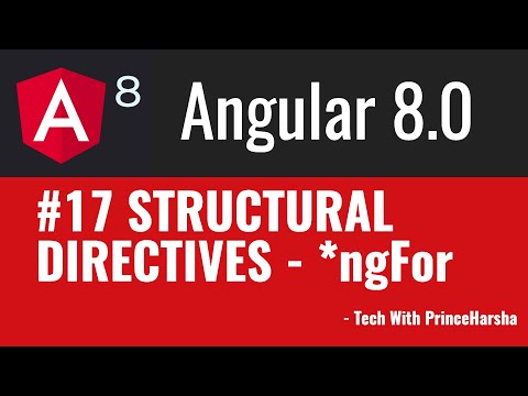 17 Angular 8 Tutorials Structural Directives ngFor