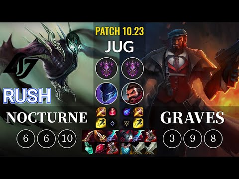 CLG Rush Nocturne vs Graves Jungle - KR Patch 10.23