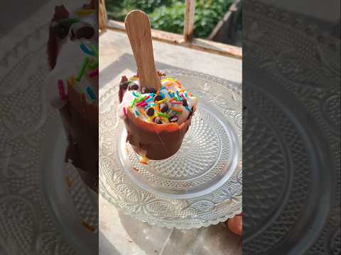 Easy Chocolate Cup Ice Cream 🍦 #chocolate #icecream