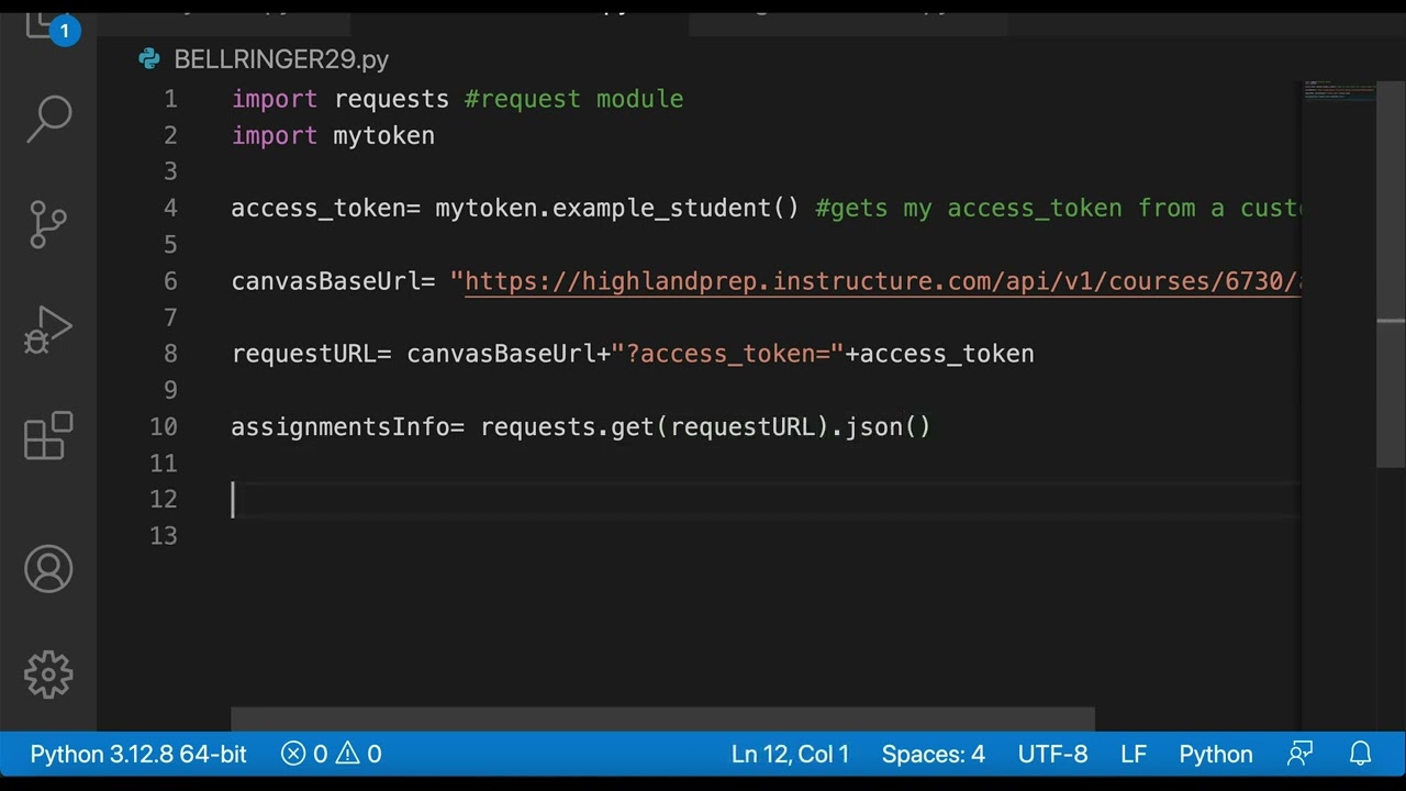 Using Python Requests & Canvas LMS API to Retrieve Assignment Names & Points