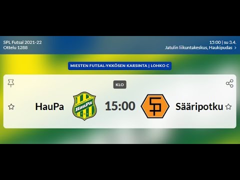 Miesten Futsal-Ykkösen karsinta HauPa - FC Sääripotku klo 15:00