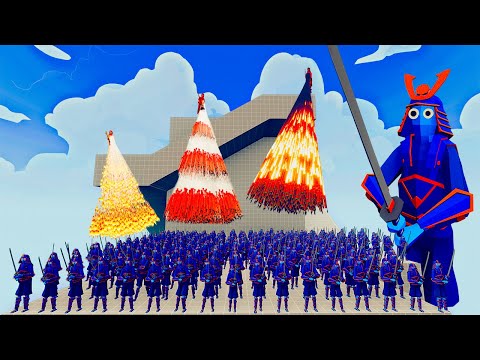 100x SAMURAI + 1x GIANT vs 4x EVERY GOD   Totally Accurate Battle Simulator TABS