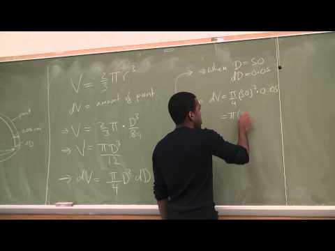 Math 201 Lecture 21 - Related rates and linear apporximation and differentials examples