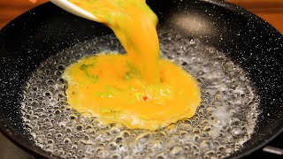 Pour the egg mixture into the boiling water and you will be amazed at the results!