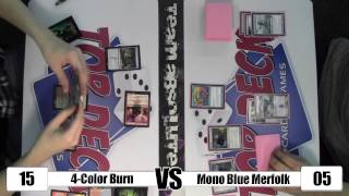 MTG - Modern Gameplay: 4-Color Burn vs Mono Blue Merfolk