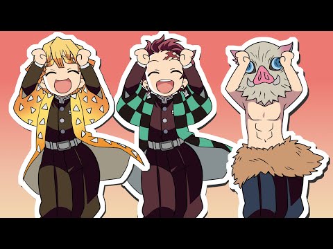 【手描き】鬼滅の刃でｳｯｰｳｯｰｳﾏｳﾏ(ﾟ∀ﾟ)-鬼殺隊編-　/kimetsu Caramelldansen