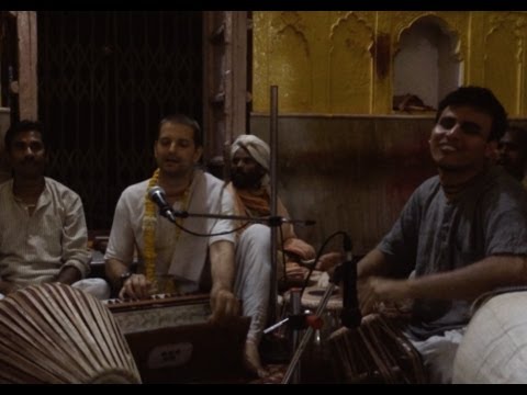 Ojasvi sings tonight at Radha Raman Temple, Vrindavan.