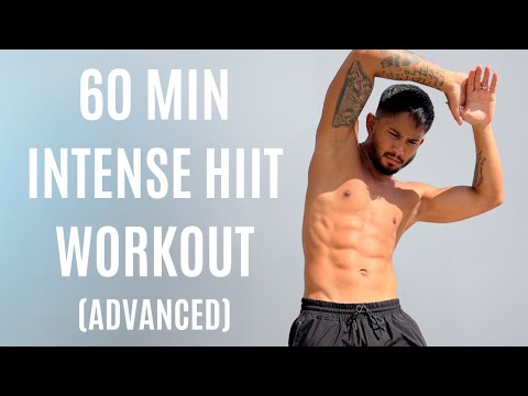 60 Min INTENSE HIIT WORKOUT (Advanced) - Full Body Workout - No Equipment, No Repeats, At Home