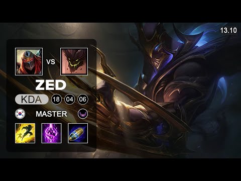 Zed vs Malphite Mid - KR Master - Patch 13.10 Season 13