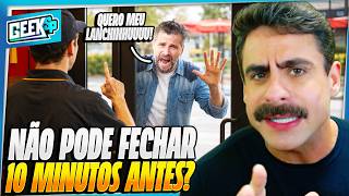 HIPÓCRITA? BRUNO GAGLIASSO FICA BRAVINHO PORQUE MCDONALD'S FECHOU 10 MINUTOS MAIS CEDO
