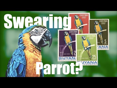 The Swearing Parrot on a Postage Stamp - #philately