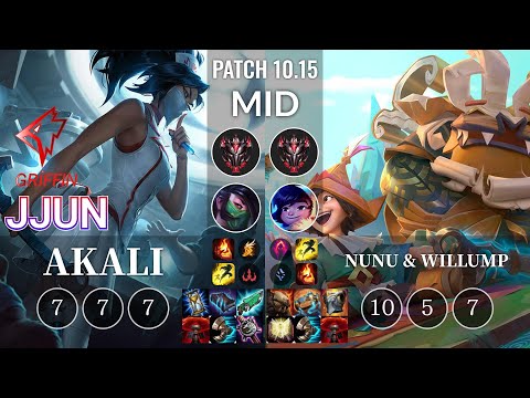 GRF jjun Akali vs Nunu & Willump Mid - KR Patch 10.15