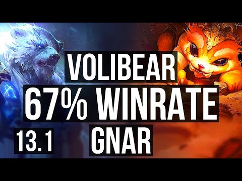 VOLIBEAR vs GNAR (TOP) | 67% winrate, 10/2/5 | EUW Diamond | 13.1