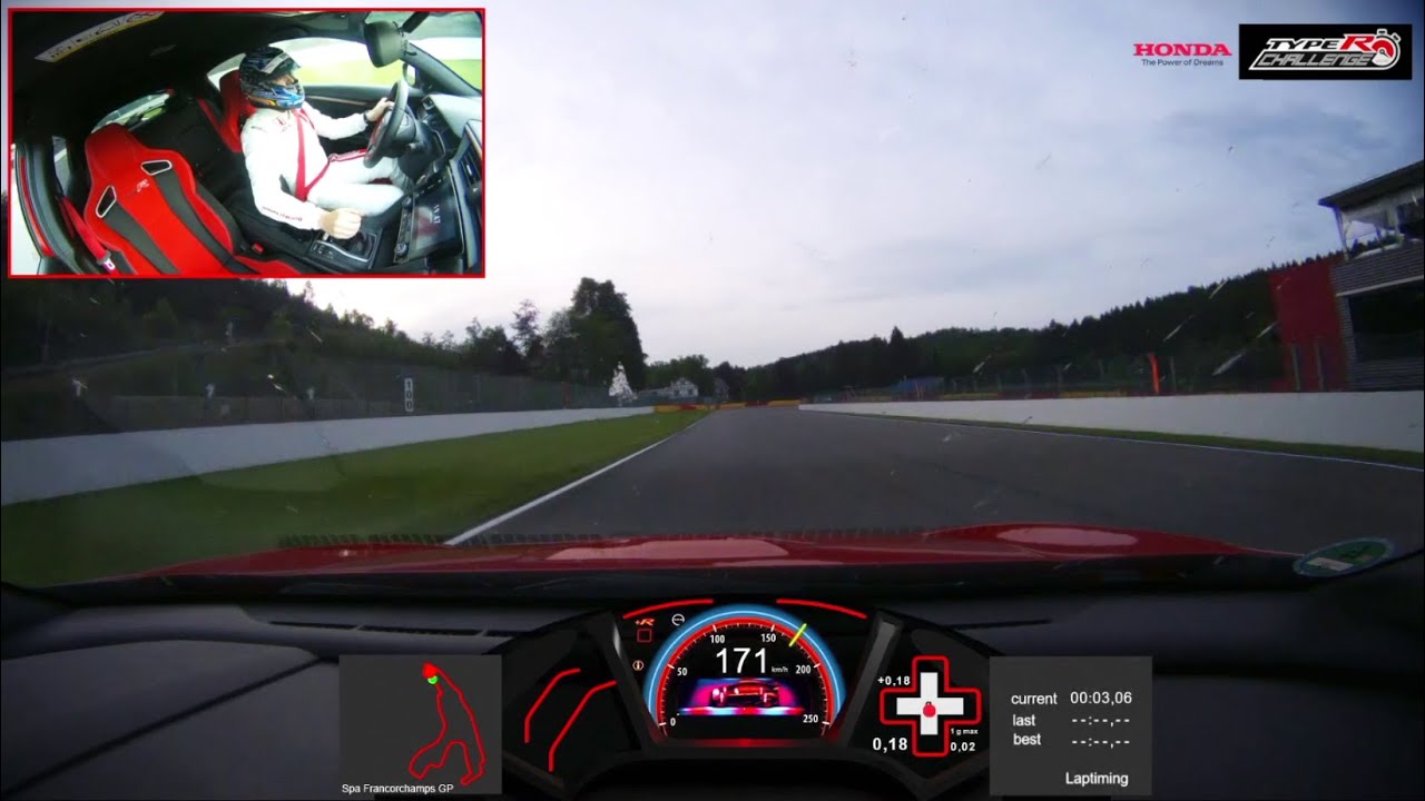 Honda Civic Type R achieves fastest lap record at Spa-Francorchamps - official onboard VBOX footage thumnail