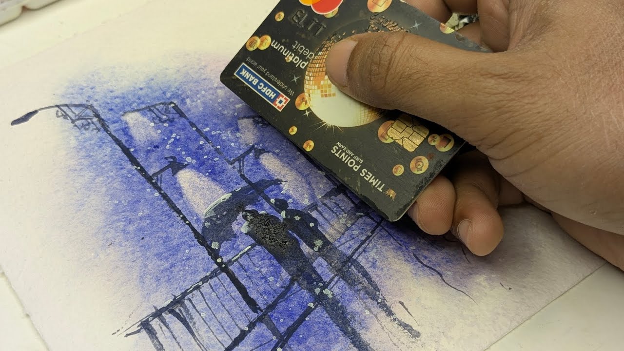 Painting a Cozy Winter Night | Watercolor Street Scene Step-by-Step 🌃❄️