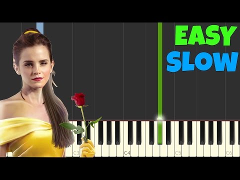 The Beauty And The Beast [SLOW Easy Piano Tutorial] (Synthesia/Sheet Music)