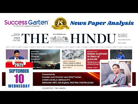 Newspaper Analysis - The Hindu Daily, Chintu M Raju!