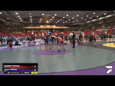 145 Lbs Cons. Round 2 - Garrett Ishman, OK Vs Zach Thomas, KS 858d