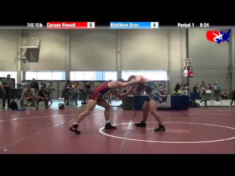 Carson Powell vs. Matthew Gray at 2013 Junior Nationals - FILA - FS