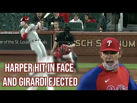 Here's The Freak Moment Bryce Harper Took A 97-Mile-Per-Hour Pitch to The Face
