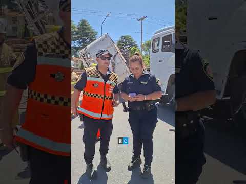 Volcó un camión jaula en Villa Giardino