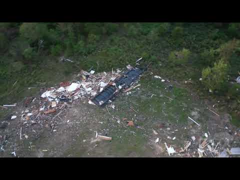 10-28-2021 Picayune, MS Tornado Damage - Mobile Home Obliterated - Drone