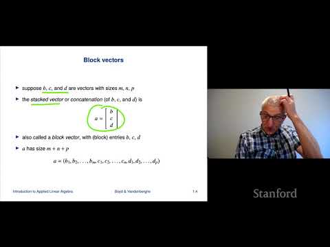 Stanford ENGR108 Introduction to Applied Linear Algebra | 2020 | Lecture 1 Introduction