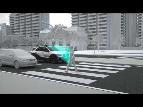 Mercedes-Benz ESF 2019 - Kooperative Fahrzeug-Umfeldkommunikation - Interaktion mit Fußgänger