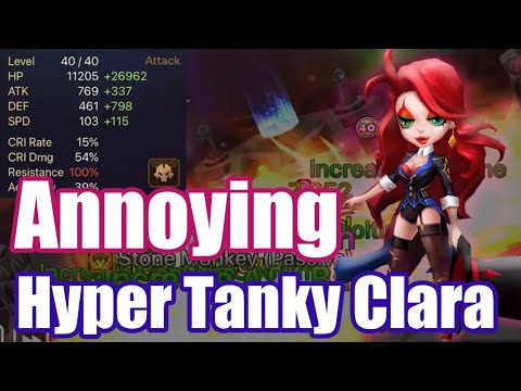 Ultimate Annoying😬😬😬, The Power Hyper Tanky Res100% Clara!【Summoners War RTA】