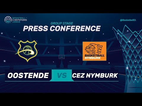 Oostende v CEZ Nymburk - Press Conference - Basketball Champions League 2017-18