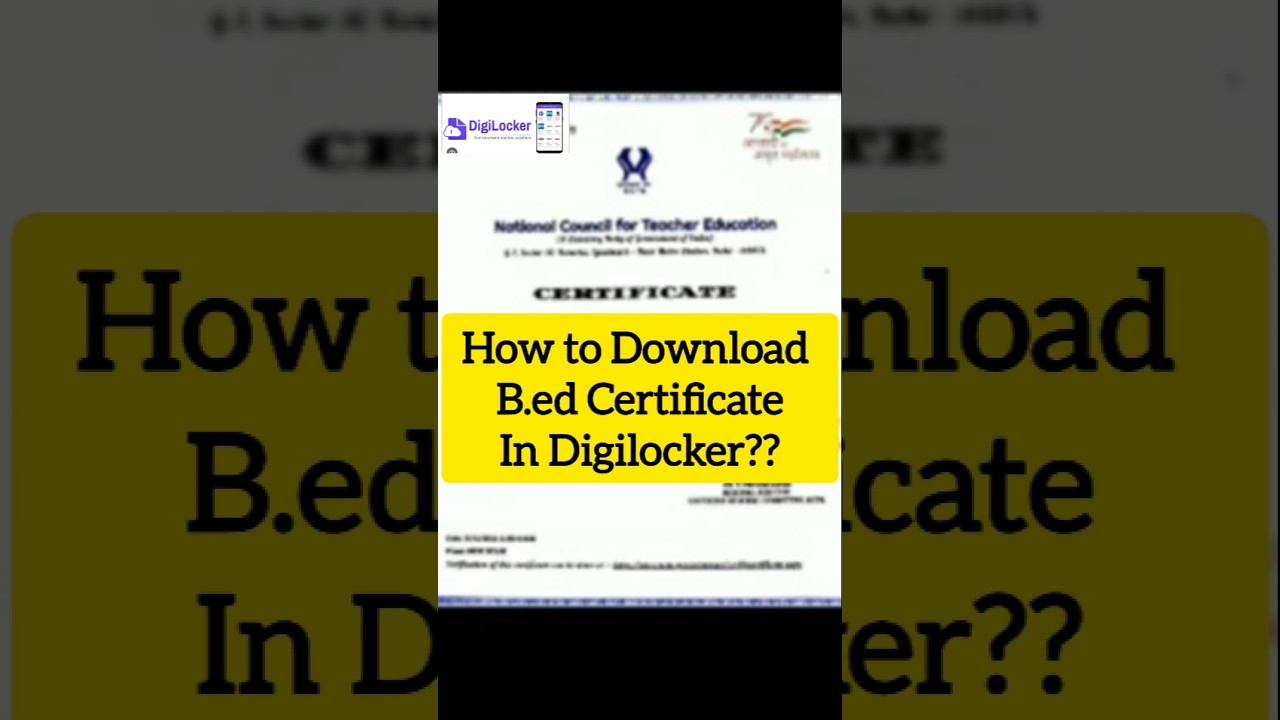 HOW TO DOWNLOAD B.ED CERTIFICATE/MARKSHEET IN DIGILOCKER?#digilocker #bedcertificatedownload,#bed