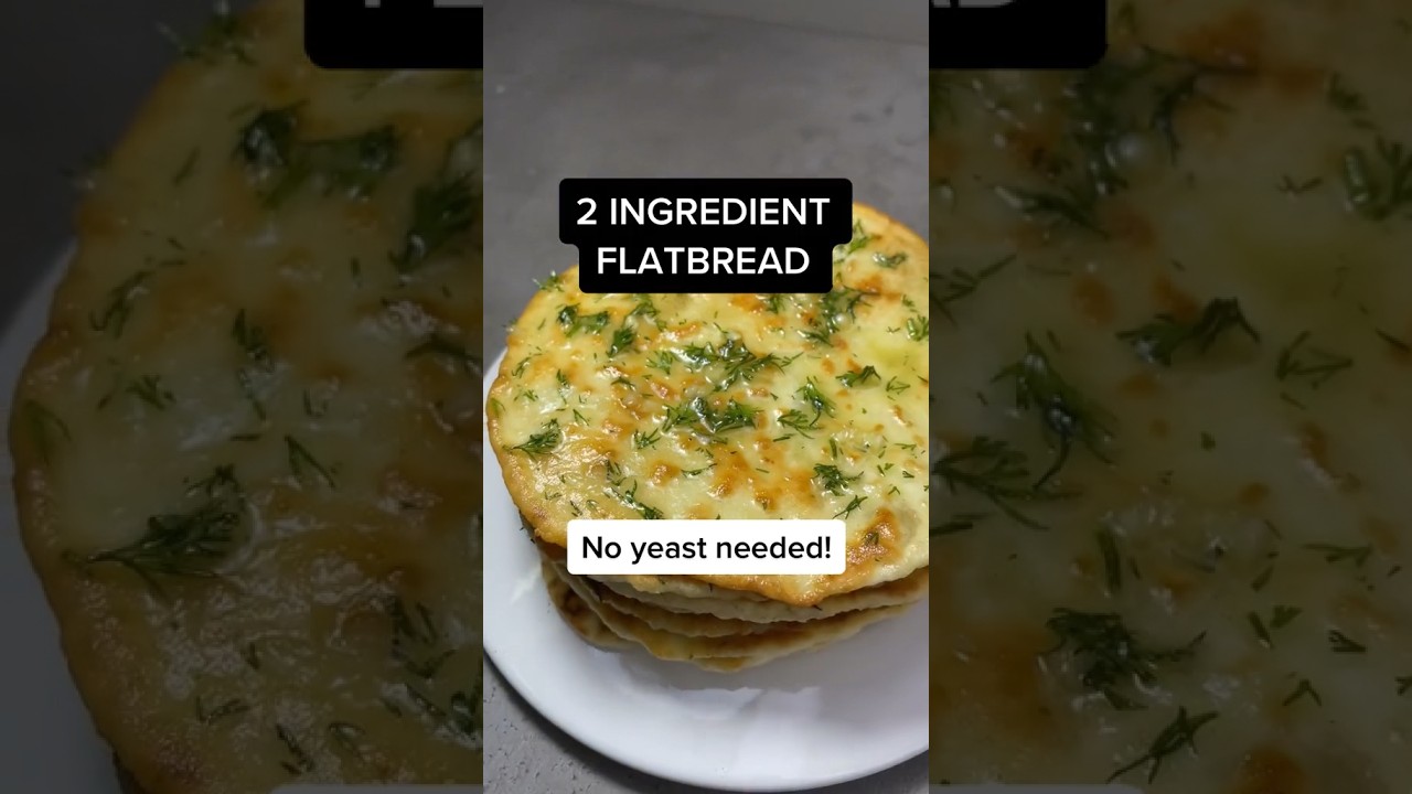 2 ingredient flatbread with no yeast! #2ingredientrecipe #flatbread