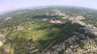 Drone Flying American Flag on Memorial Day