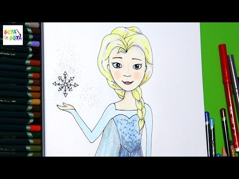 Frozen Karlar Ülkesi Kraliçesi Elsa | Nasıl Çizilir | Boya Boya Video