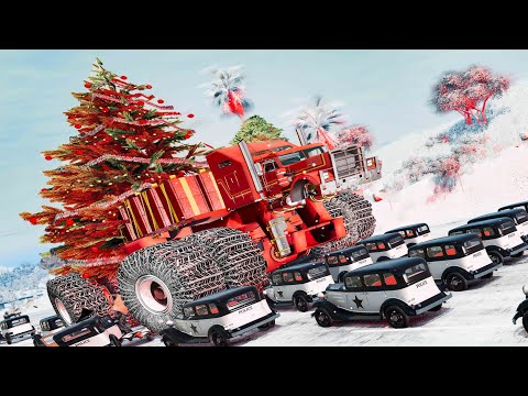 Giants Machines Crushes Cars #33 (New Year's Edition) - Beamng drive