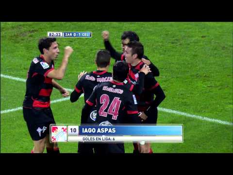 La Liga | Gol de Aspas (0-1) en el Real Zaragoza - Celta de Vigo | 26-11-2012 | J13