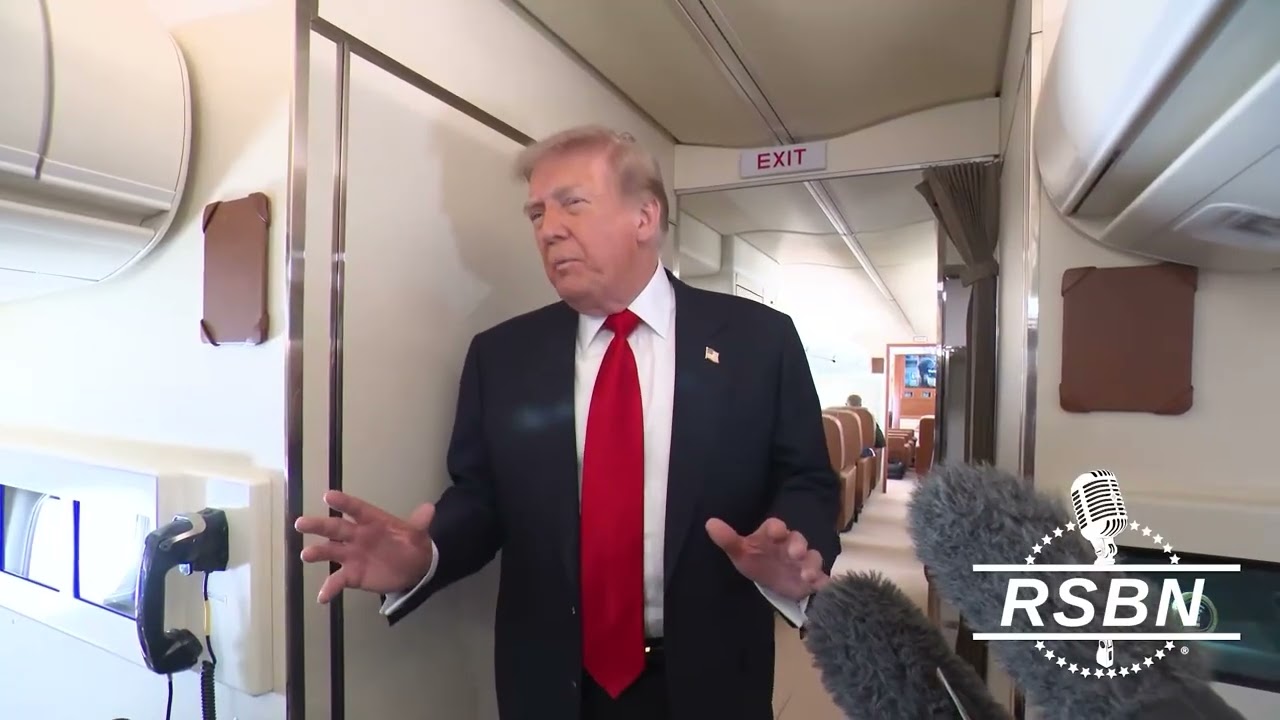 WATCH: President Trump Speaks to the Press on Air Force One While En Route to Michigan - 07/27/26