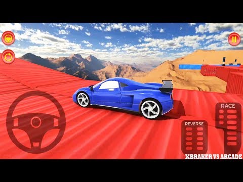Crazy Car Driving Simulator: Impossible Sky Tracks Blue Sport Car Driving Stunts - Android GamePlay