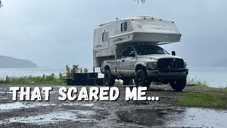 WAS IT WORTH IT? - Heavy RAIN and Truck Camper Living By The Ocean
